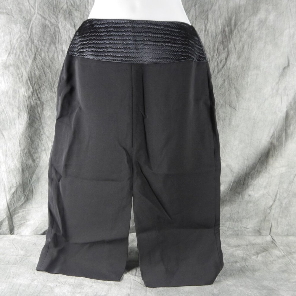 NEW L'AGENCE Sexy Double Split PENCIL SKIRT Woven Waistband BLACK Size 4 ANB